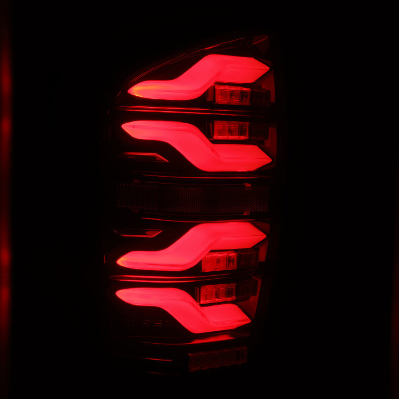 AlphaRex 16-23 Toyota Tacoma LUXX-Series LED Tail Lights Black-Red