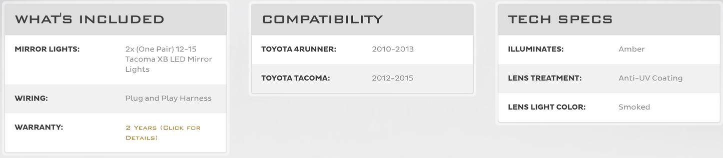 Morimoto Toyota 4Runner 10-13/Tacoma 12-15 XB LED Mirror Lights