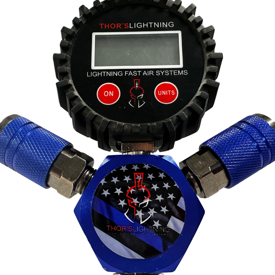 Thor's Lightning Thor's Hammer Air Compressor Hose Manifold Thin Blue Line Edition