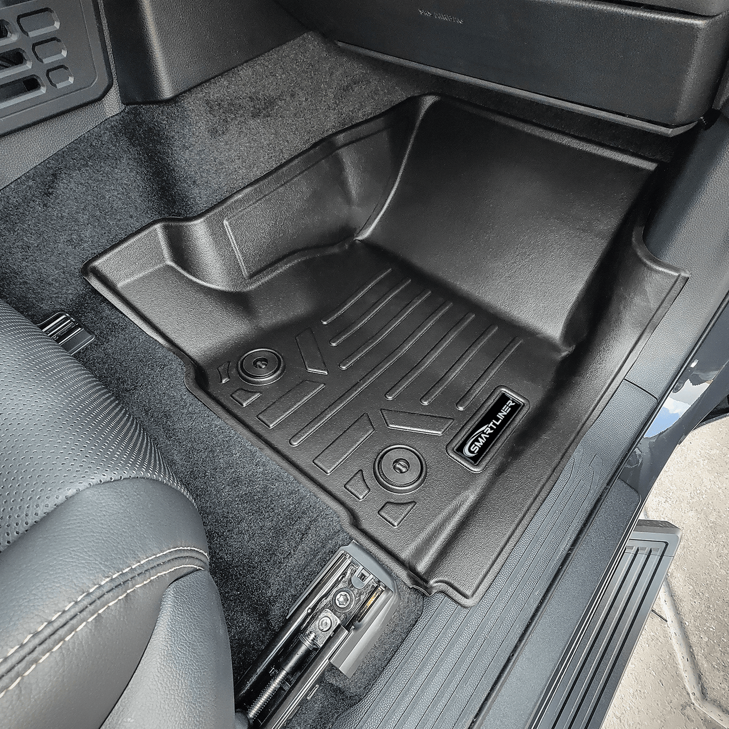SMARTLINER All Weather Custom Fit Floor Liner Compatible With 2024-2025 Toyota Tacoma Double Cab (Only Fits with 2nd Row Under Seat Storage)