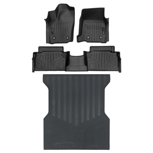 SMARTLINER All Weather Custom Fit Floor Liner Compatible With 2024-2025 Toyota Tacoma Double Cab (Only Fits with 2nd Row Under Seat Storage)