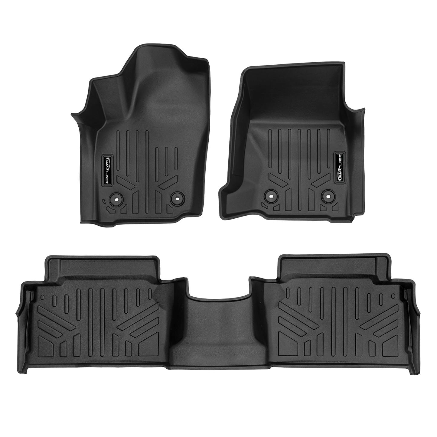 SMARTLINER All Weather Custom Fit Floor Liner Compatible With 2024-2025 Toyota Tacoma Double Cab (Only Fits with 2nd Row Under Seat Storage)