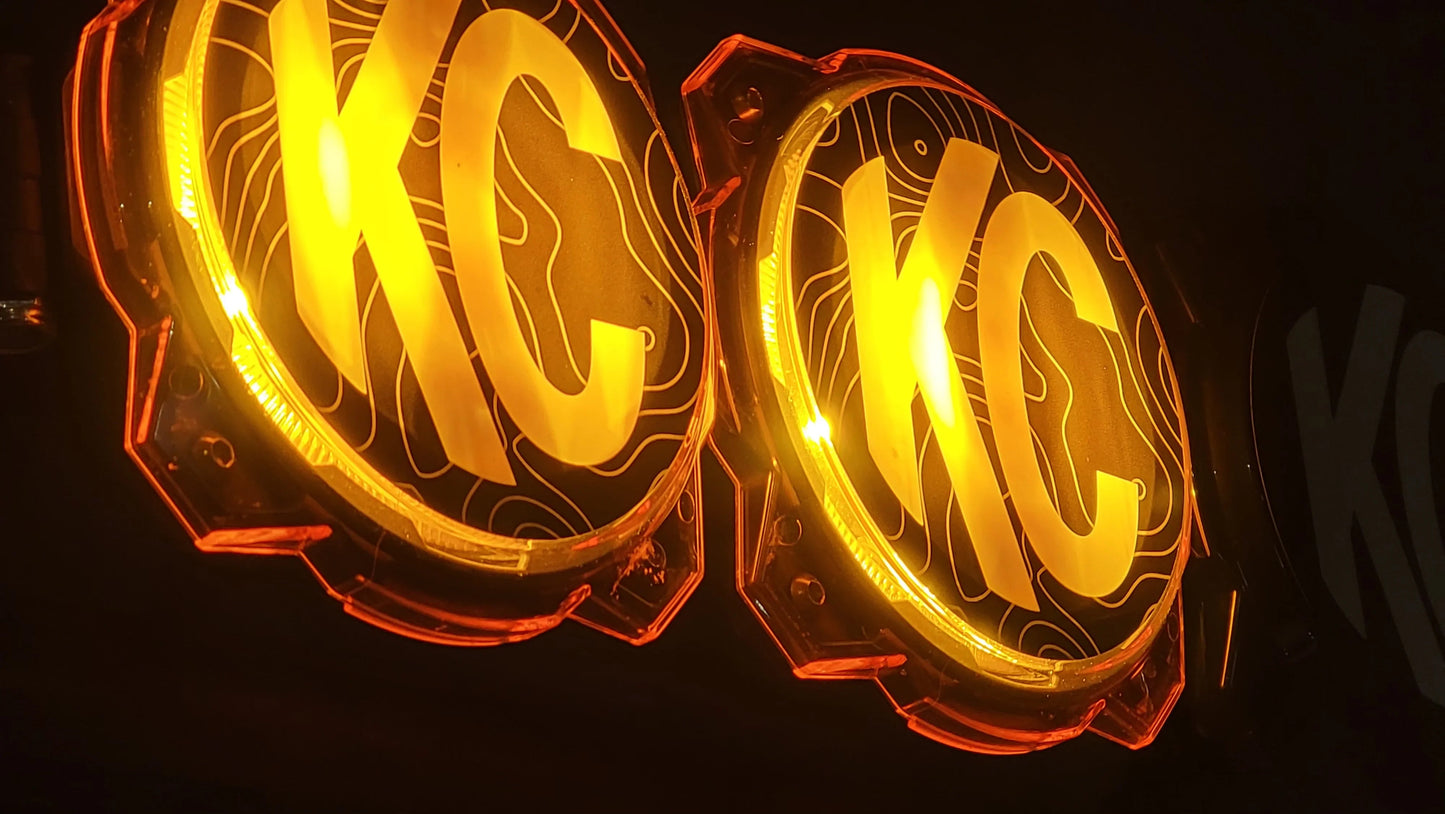 KC HiLITES Pro6 / Titan Gravity Light Cover Topo Overlays (Pair) - Universal