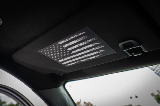 Sun Visor Airbag Label Distressed American Flag Overlays - 2024+ Tacoma
