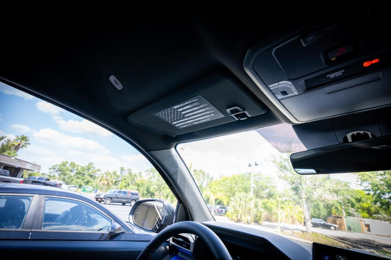 Sun Visor Airbag Label Distressed American Flag Overlays - 2024+ Tacoma