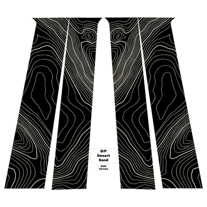 Topographic B Pillar Overlays - 2024+ Tacoma Double Cab / 2025+ 4Runner