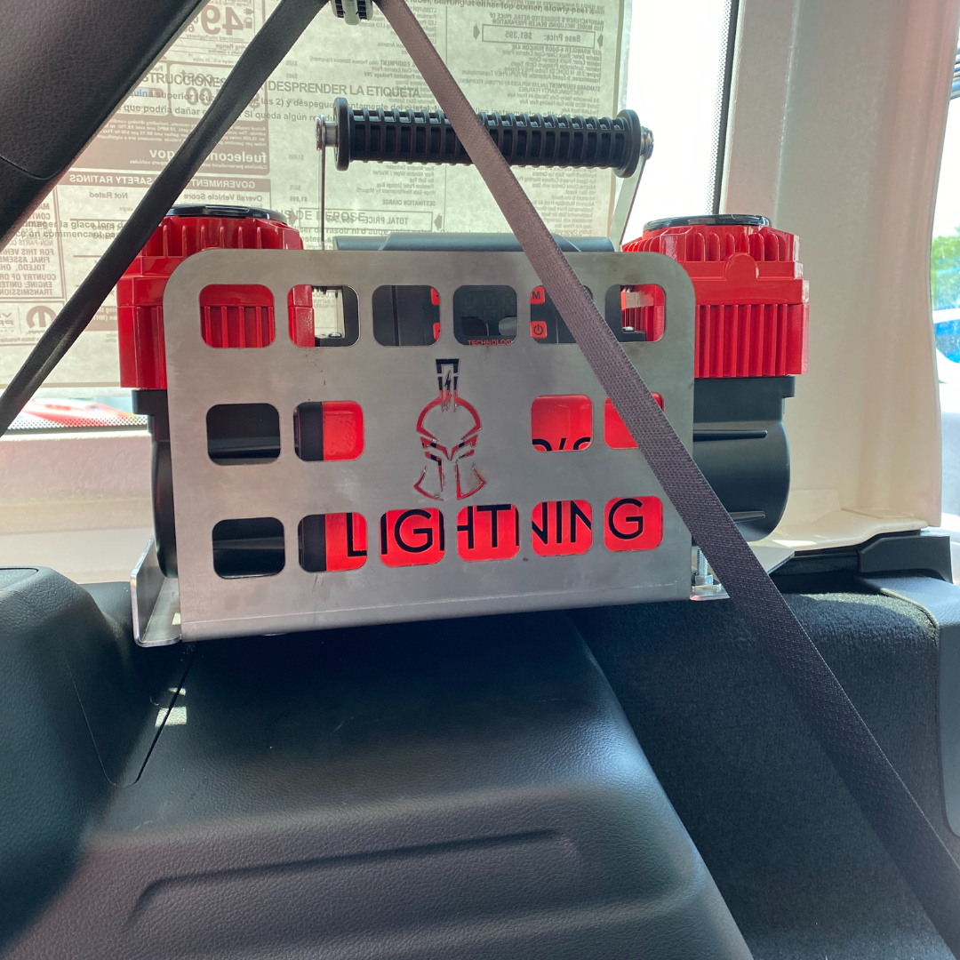 Thor's Lightning Refuge MOLLE Portable Air Compressor Storage Mount for Jeep Wrangler JLU 4-Door Hard Top 2018-2024