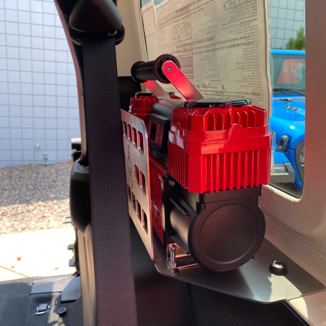 Thor's Lightning Refuge MOLLE Portable Air Compressor Storage Mount for Jeep Wrangler JLU 4-Door Hard Top 2018-2024