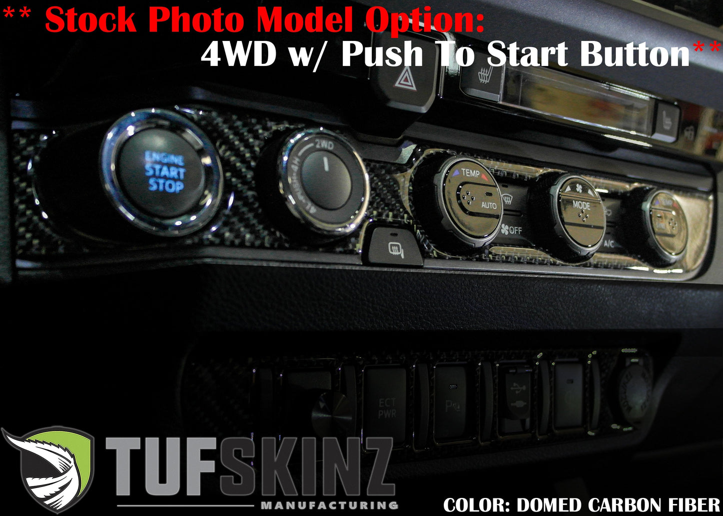 Climate Control Accent Overlay Fits 2016-2023 Toyota Tacoma