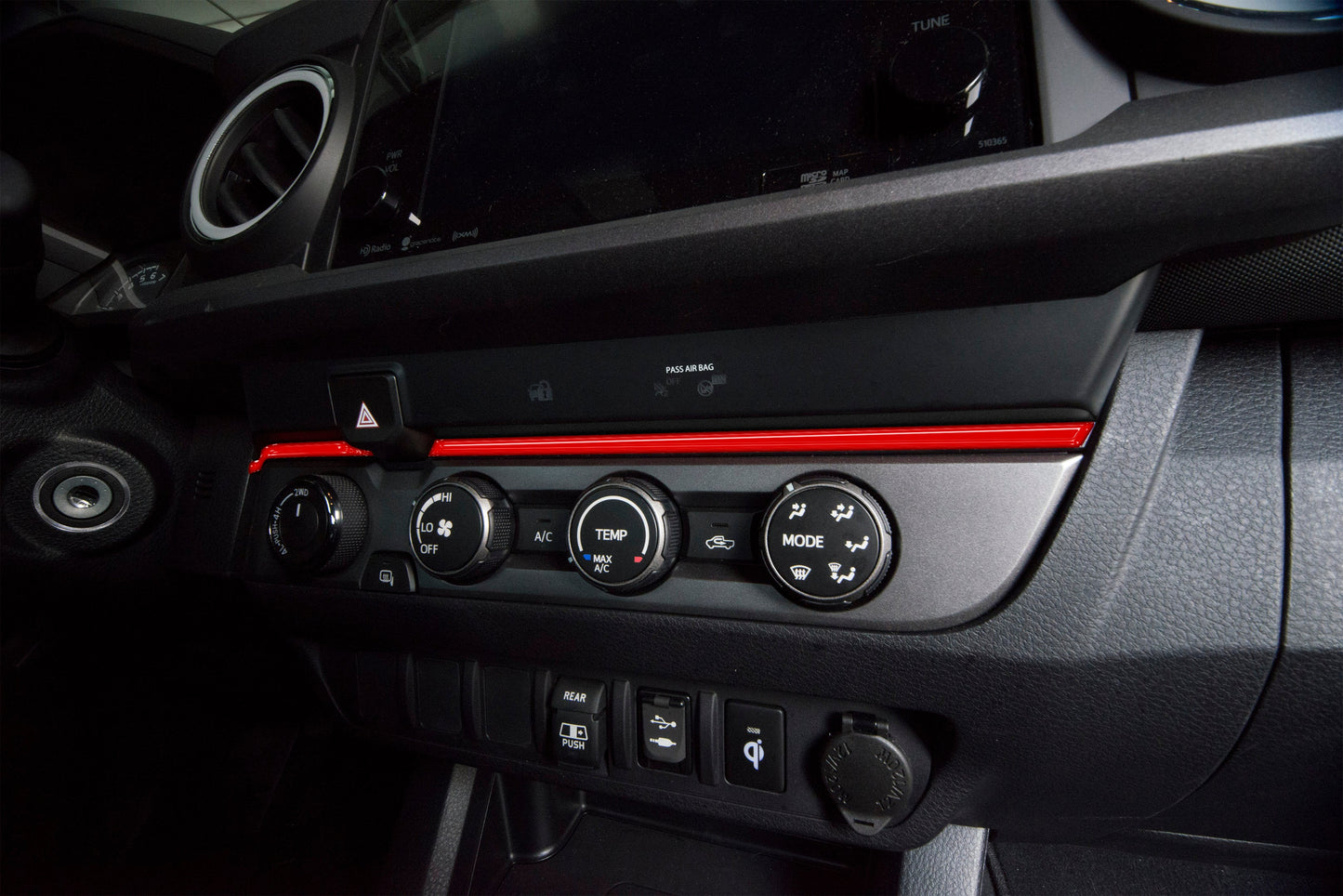 Strip Above Climate Control Accent Overlay Fits 2016-2023 Toyota Tacoma