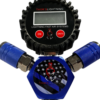 Thor's Lightning Thor's Hammer Air Compressor Hose Manifold Thin Blue Line Edition