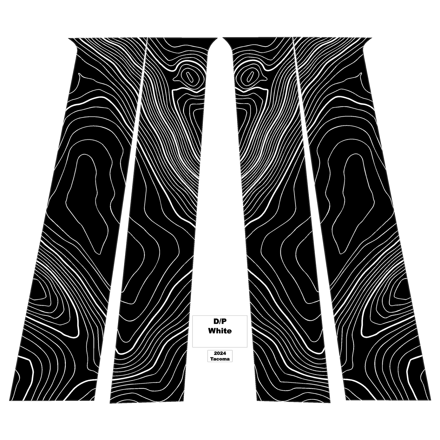 Topographic B Pillar Overlays - 2024+ Tacoma Double Cab / 2025+ 4Runner