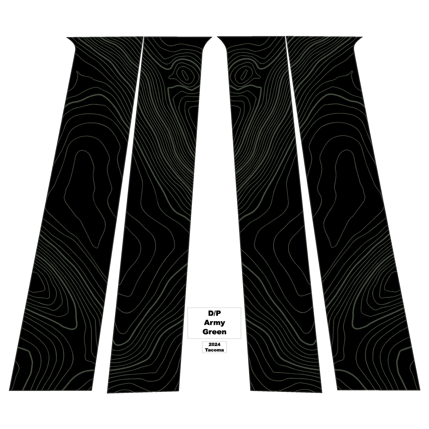 Topographic B Pillar Overlays - 2024+ Tacoma Double Cab / 2025+ 4Runner