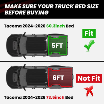 2024-2026 Toyota Tacoma 5FT/6FT Heavy Duty Truck Bed Mat or Tailgate Mat