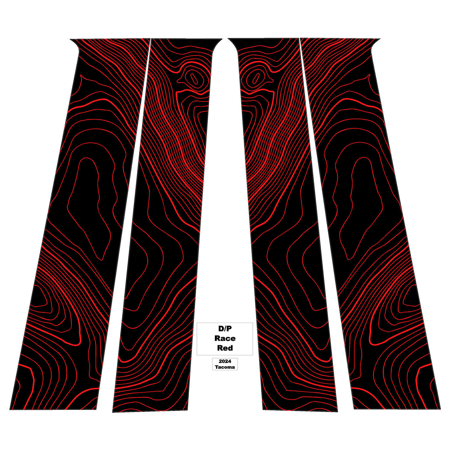 Topographic B Pillar Overlays - 2024+ Tacoma Double Cab / 2025+ 4Runner